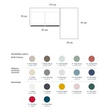 Hoekbureau Luka 135x85cm in Bezemer Geel, rechts met 2 lades en houten poten - FSC gecertificeerd.