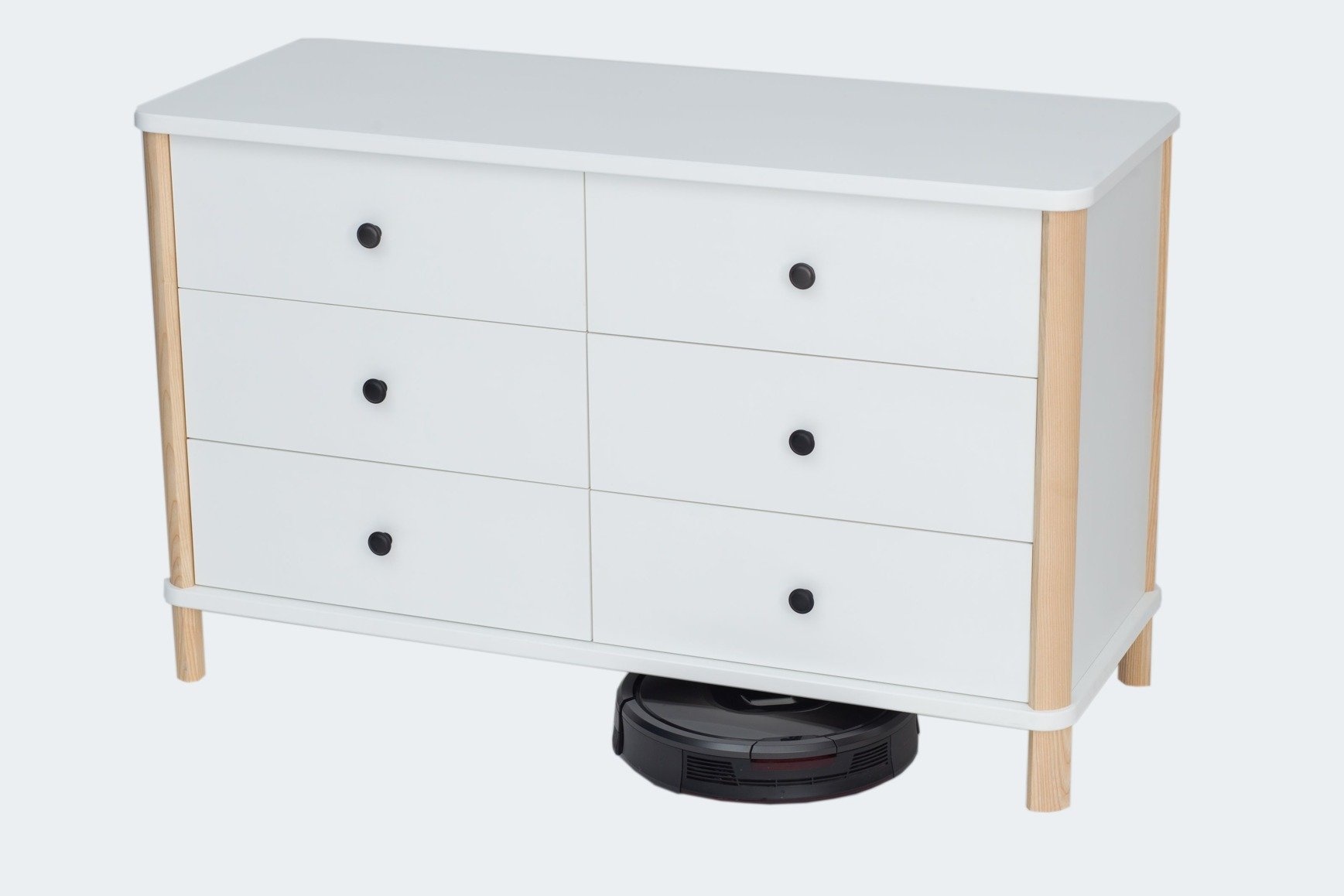 FSC gecertificeerde Ashme ladekast - essenhout en MDF - 6 lades - wit (60 karakters)