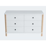 FSC gecertificeerde Ashme ladekast - essenhout en MDF - 6 lades - wit (60 karakters)