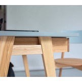 Essenhouten Luka hoekbureau - lichtgrijs, rechtse oriëntatie, 1 lade