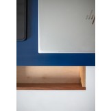 Hoekbureau Luka in Petrolblauw met Eiken poten | Essenhout | Lade | FSC gecertificeerd