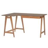 Hoekbureau Luka | Links | Essenhout & MDF | 2 lades | beverbruin
