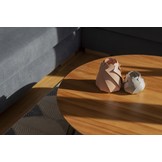 Essenhouten salontafel 100 cm met witte poten - FSC gecertificeerd