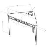 Hoekbureau Ashme - Antiek Roze - Toetsenbordlade - 114 x 61 x 75 cm