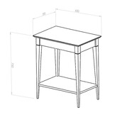 FSC gecertificeerde Beukenhouten Wandtafel Mimo in zwart/wit | 65x35x74 cm