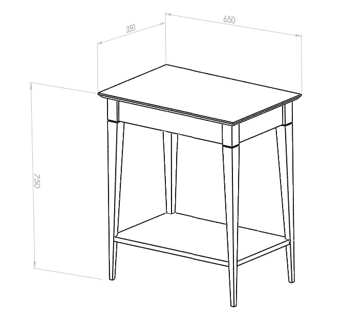 FSC gecertificeerde Beukenhouten Wandtafel Mimo in zwart/wit | 65x35x74 cm