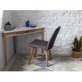 Hoekbureau Ashme | Bruin Beige | 114x61x75 cm | Essenhout & MDF