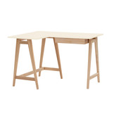 Hoekbureau Luka links krijtwit essenhout poten - FSC gecertificeerd