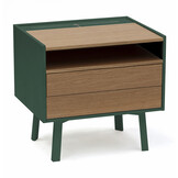 FSC-certified Diamond nightstand in sea green with ample storage