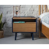 FSC-certified Diamond nightstand in sea green with ample storage