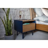 FSC-certified Diamond nightstand in sea green with ample storage