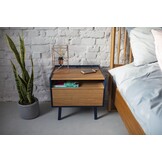 FSC-certified Diamond nightstand in sea green with ample storage