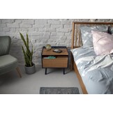 FSC-certified Diamond nightstand in sea green with ample storage