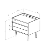FSC-certified Diamond nightstand in sea green with ample storage