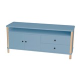 Essenhouten TV meubel Ashme in zacht blauw - 140cm breed, FSC gecertificeerd