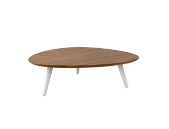 Essenhouten salontafel - Pick, witte poten, 31x103x97 cm