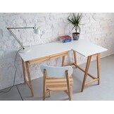 Hoekbureau Luka in beverbruin & essenhout | Met 2 lades & FSC certificering