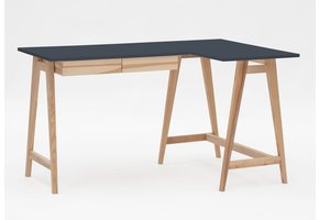 Hoekbureau Luka - Grafiet | Rechts | Essenhout poten