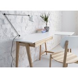 Hoekbureau Luka - Grafiet | Rechts | Essenhout poten