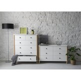 Essenhouten ladekast Ashme - 6 kogelgelagerde lades - rood (S 1080-R)