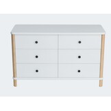 Essenhouten ladekast Ashme - 6 kogelgelagerde lades - rood (S 1080-R)