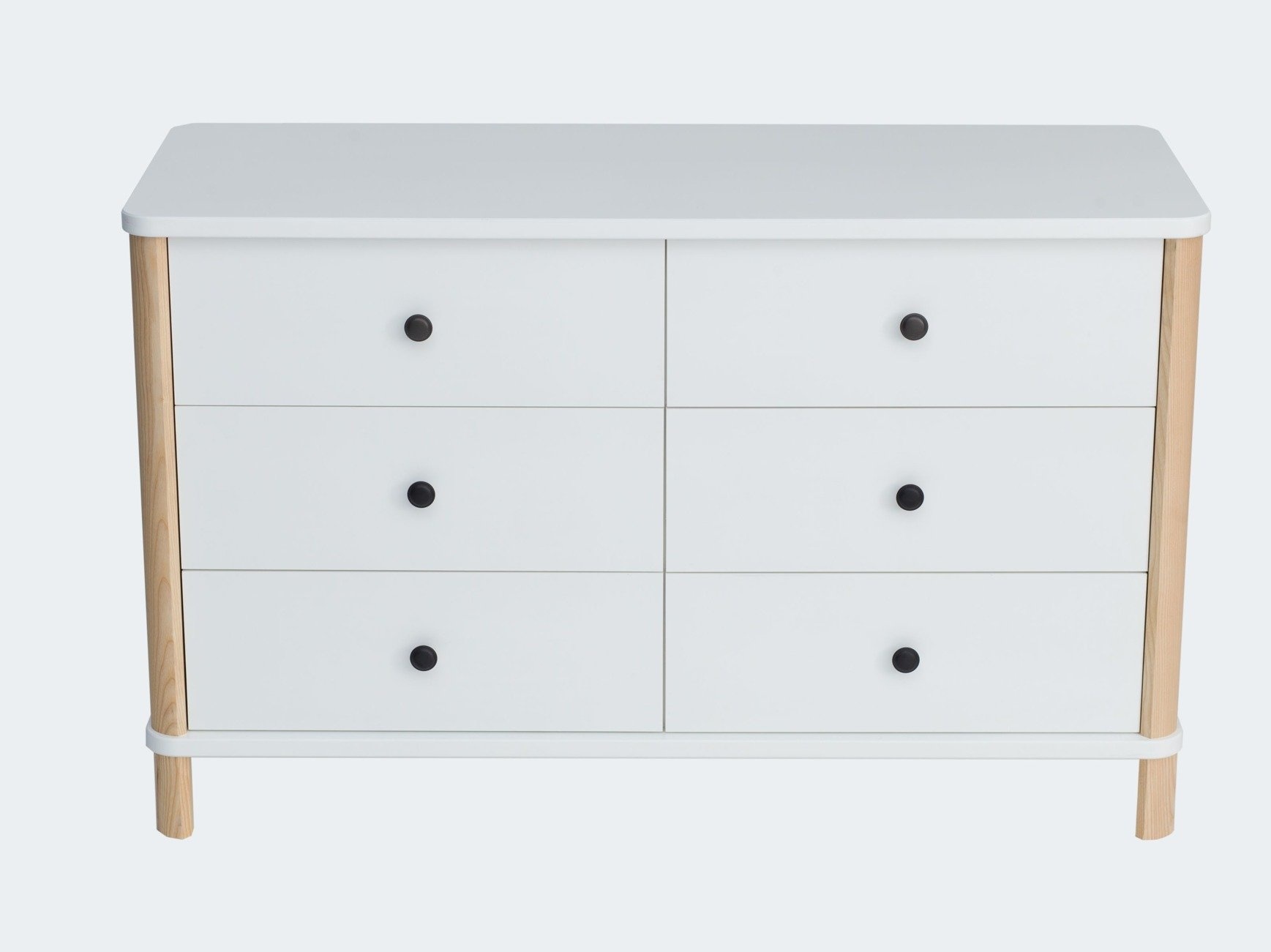 Essenhouten ladekast Ashme - 6 kogelgelagerde lades - rood (S 1080-R)