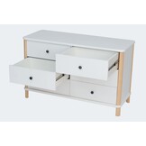 Essenhouten ladekast Ashme - 6 kogelgelagerde lades - rood (S 1080-R)