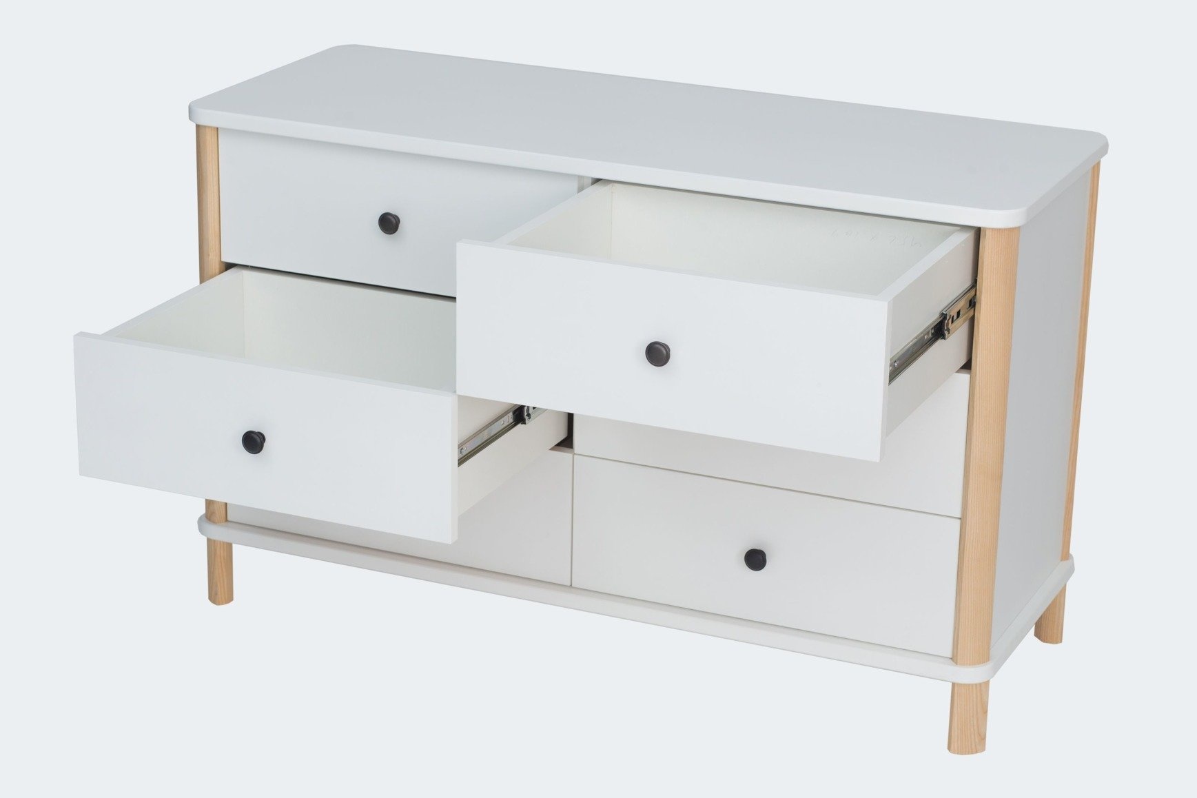 Essenhouten ladekast Ashme - 6 kogelgelagerde lades - rood (S 1080-R)