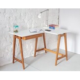 Hoekbureau Luka in Zachtblauw met eiken poten - 115x85cm - FSC gecertificeerd