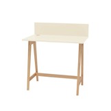 Essenhouten Luka Bureau, krijtwit gelamineerd MDF, 85cm breed, FSC-gecertificeerd.