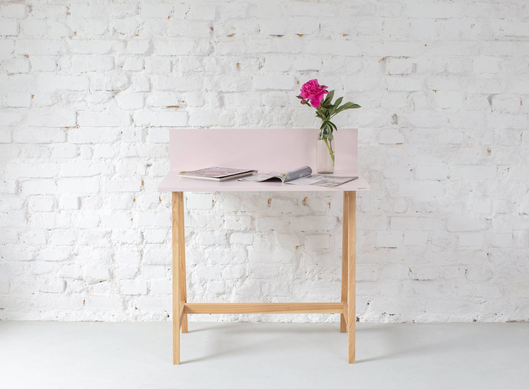 Essenhouten Luka Bureau, krijtwit gelamineerd MDF, 85cm breed, FSC-gecertificeerd.
