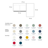 Hoekbureau Luka in marineblauw met essenhouten poten - FSC gecertificeerd