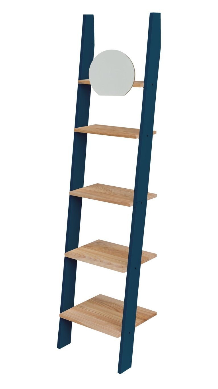 FSC Ashme Ladekast in Petrolblauw | 5 planken, 45x35x180cm