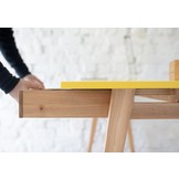 Essenhouten hoekbureau Luka links - 135x85 cm - donkergrijs beton - FSC gecertificeerd