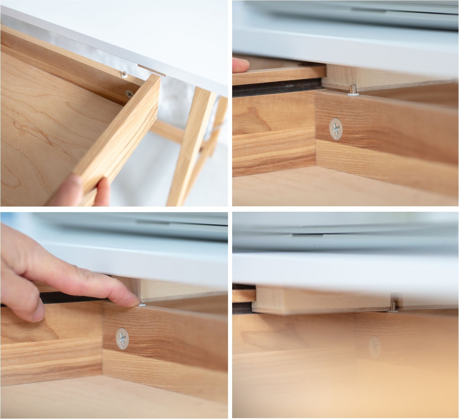 Essenhouten hoekbureau Luka links - 135x85 cm - donkergrijs beton - FSC gecertificeerd