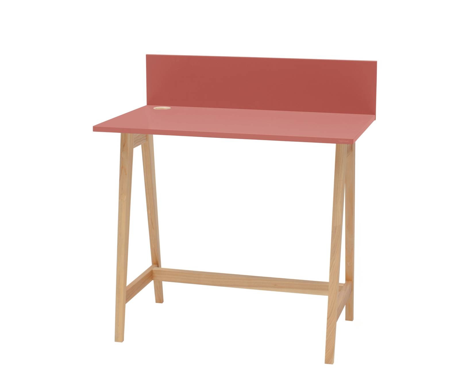 Essenhouten bureau Luka in antiek roze | 85 cm breedte | FSCMIX gecertificeerd