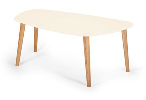 FSC-endocarp salontafel in krijtwit & essenhout