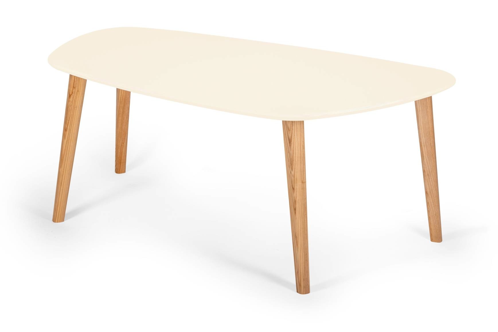 FSC-endocarp salontafel in krijtwit & essenhout