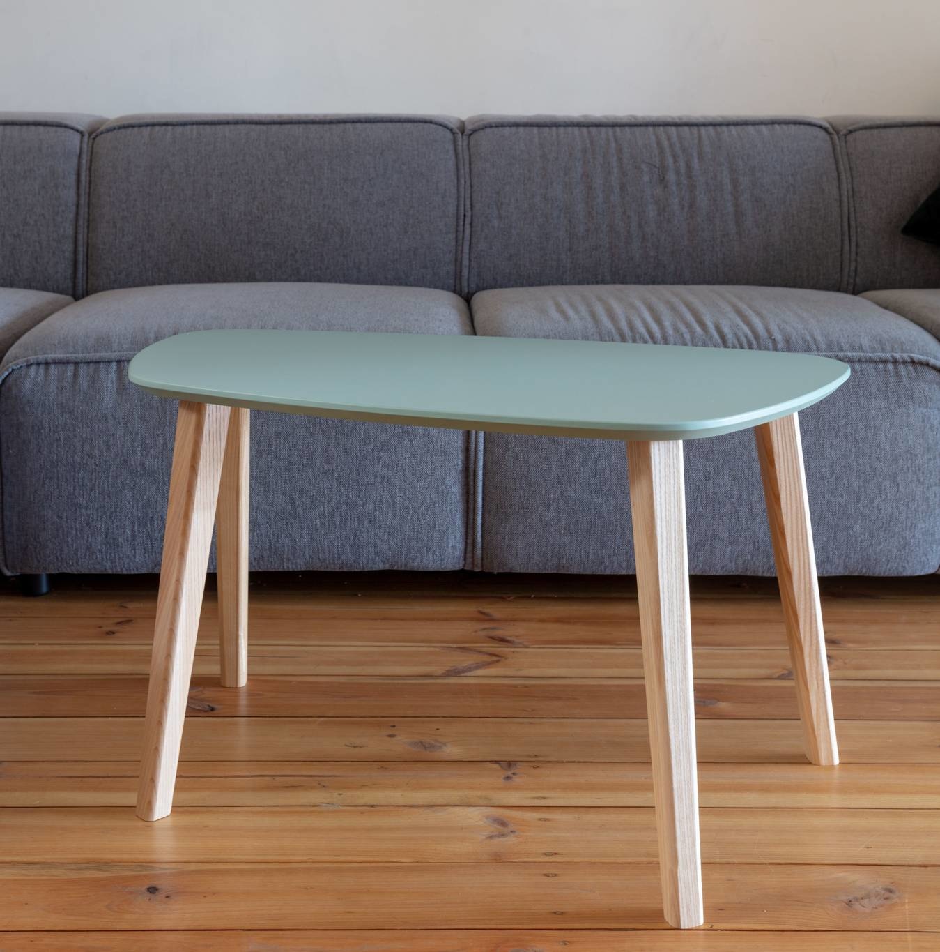 FSC-endocarp salontafel in krijtwit & essenhout