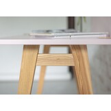 Essenhouten Luka hoekbureau (links, roze) - 115x85cm - FSC gecertificeerd.