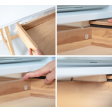 Essenhouten Luka hoekbureau (links, roze) - 115x85cm - FSC gecertificeerd.