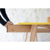 Essenhouten hoekbureau Luka, antiek roze, links georiënteerd, met lade - FSC gecertificeerd