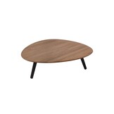 Essenhouten Salontafel Pick - 31x103x97cm - Zwart Poten - FSC® Gecertificeerd