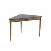 Hoekbureau Ashme - 114 cm breed - Essenhout & MDF - Donkergrijs - FSC gecertificeerd.