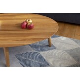 Essenhouten salontafel Ovo - witte poten - 110x70x31cm