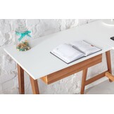 Essenhouten Hoekbureau Luka - Donkergrijs - Rechts