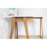 Essenhouten Hoekbureau Luka - Donkergrijs - Rechts