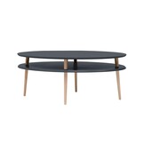 Hoge salontafel Ovo in grafiet met FSC-hout & MDF, 110x70x45cm