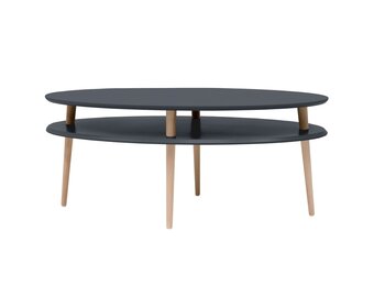 Hoge salontafel Ovo in grafiet met FSC-hout & MDF, 110x70x45cm