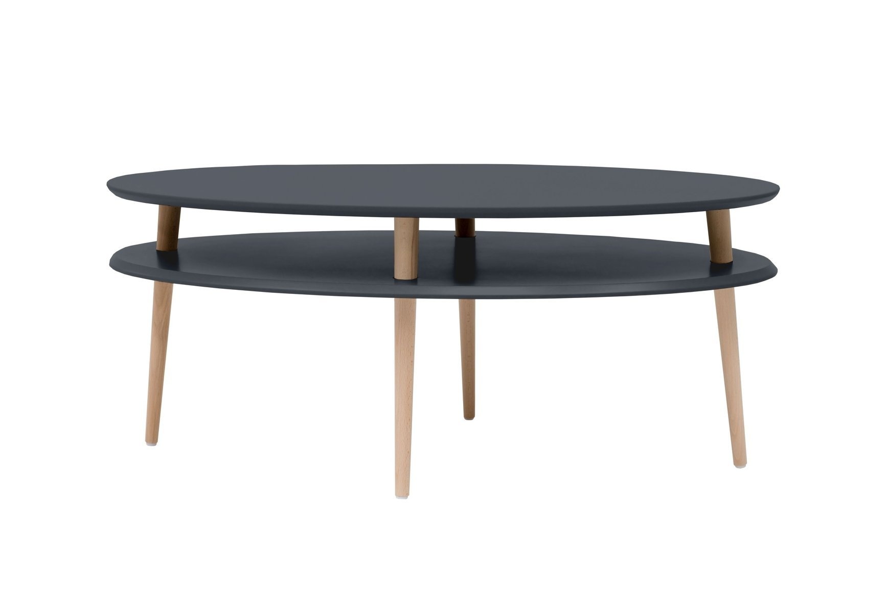 Hoge salontafel Ovo in grafiet met FSC-hout & MDF, 110x70x45cm